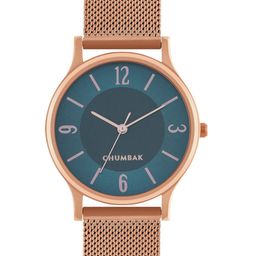 TEAL BY CHUMBAK Women Blue Dial & Rose Gold-Plated Bracelet Style Analogue Watch-8907605117329-10