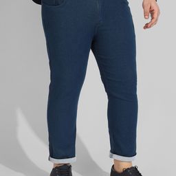 Instafab Plus Men Plus Size Mid-Rise Dark Shade Stretchable Jeans-92