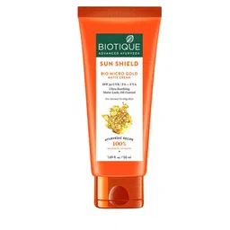 Biotique Unisex Sun Shield SPF 30 UVB/PA++ UVA Bio Micro Gold Matte Sunscreen Cream 50 ml-48