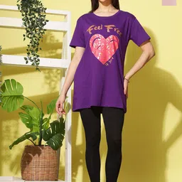 9shines Label Pack Of 2 Graphic Printed Cotton Longline Lounge T-Shirts-image-77