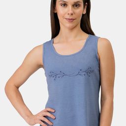 Amante Women Blue Printed Cotton Tank Lounge Top-image-42