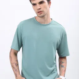 HIGHLANDER Men Popcorn Structured Oversized T-shirt-image-39