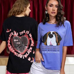 Christy World Pack of 2 Typography Printed Oversized T-shirt-picture-18
