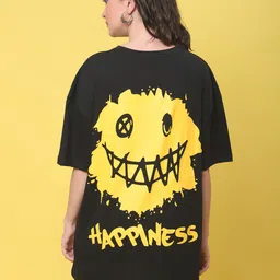 DOOR74 Drop-Shoulder Sleeves Graphic Printed Loose Cotton T-shirt-image-28