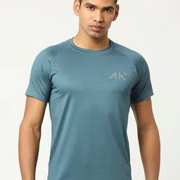 AESTHETIC NATION Self Design Round Neck Raglan Sleeves Dri-FIT Sports T-shirt-image-48