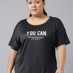 MKH Plus Size Relaxed Fit Typography Printed Drop Shoulder Sleeves Dri-Fit Sports T-shirt-picture-45