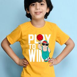 NUSYL Boys Yellow Typography T-shirt-image-57