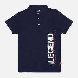 Bodycare Boys Typography Striped Polo Collar Raw Edge T-shirt-picture-32