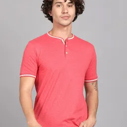 Steenbok Men Red Henley Neck T-shirt-image-51