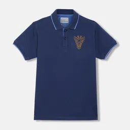 Blue Giraffe Boys High Neck Raw Edge T-shirt-picture-58
