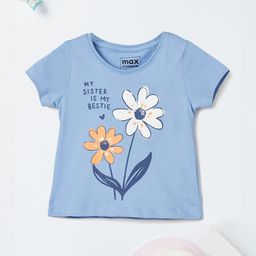 max Girls Floral Printed Applique T-shirt-image-99