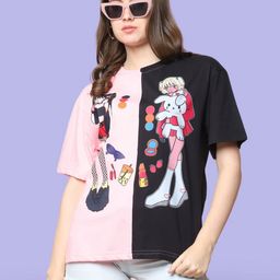Mast & Harbour Women Typography Wonder Woman Printed Applique T-shirt-image-91