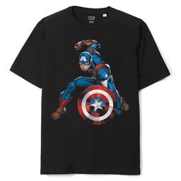 Wear Your Mind Boys Captain America Printed Oversized Pure Cotton T-shirt-picture-1