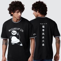 The Souled Store Printed Applique Kung Fu Panda Oversized T-Shirt-image-10