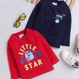 BUMZEE Boys Pack Of 2 Typography Printed Cotton Casual T-shirt-image-21