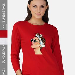 CHOZI Pack Of 2 Typography Printed Cotton T-shirt-picture-7
