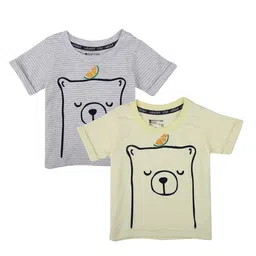 Bodycare Kids Boys Pack of 2 Yellow & Grey Printed T-shirt-image-24