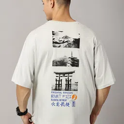 THE HOLLANDER Graphic Printed Round Neck Relaxed Fit Cotton Oversized T-shirt-picture-21