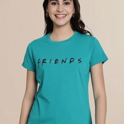 FRIENDS by Dreambe Women Printed Applique T-shirt-image-47