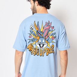 Crazymonk Watsapp Up Doc Bugs Bunny Drop Shoulder Pure Cotton Oversized T-Shirt-picture-21