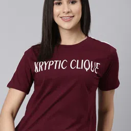 Kryptic Typography Printed Relaxed Fit Pure Cotton T-shirt-image-32