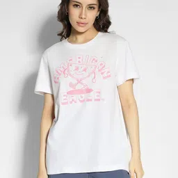 AMERICAN EAGLE OUTFITTERS Women Printed Round Neck Cotton Tshirt-image-125