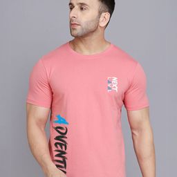 SLOWLORIS Typography Printed Round Neck Bio-Wash Cotton T-shirt-image-99