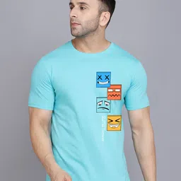 SLOWLORIS Graphic Printed Round Neck Casual T-shirt-image-93
