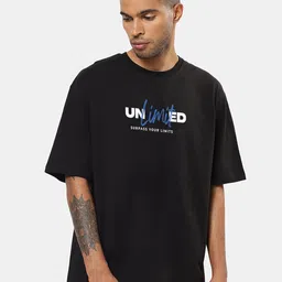 Mad Over Print Oversized Typography Printed Cotton Knitted T-shirt-picture-4