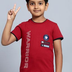 Cantabil Boys Typography Printed Round Neck T-shirt-image-63