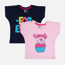 Bodycare Infants Girls Pack of 2 Typography Printed Extended Sleeves Cotton T-shirts-image-83