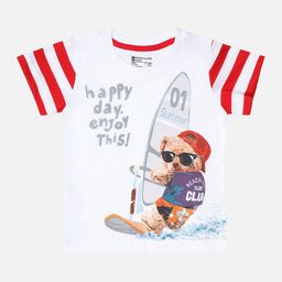 Bodycare Boys Typography Printed Applique T-shirt-23