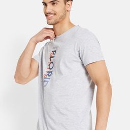 Octave Men Grey Typography Printed Applique T-shirt-picture-12