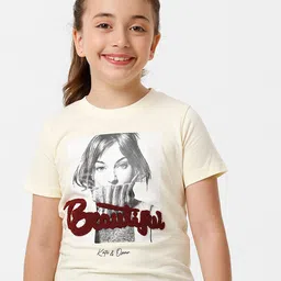 KATE & OSCAR Girls Graphic Printed Applique Cotton T-shirt-image-83