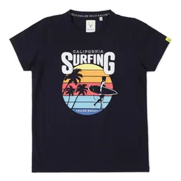 Allen Solly Junior Boys Typography Printed Applique T-shirt-picture-19