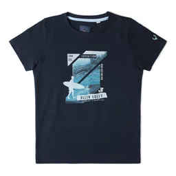 Allen Solly Junior Boys Typography Printed Applique T-shirt-image-83