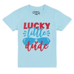 DYCA Boys Green Typography Printed Applique T-shirt-image-55