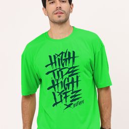 Leotude Typography Printed Drop-Shoulder Sleeves Oversized T-shirt-image-97