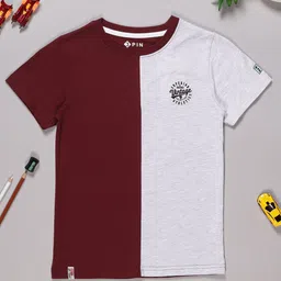 3PIN Boys Colourblocked Round Neck Cotton T-shirt-image-67
