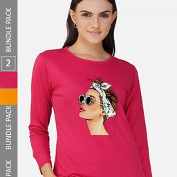 CHOZI Pack Of 2 Printed Cotton T-shirt-picture-17