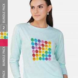 CHOZI Pack Of 2 Printed Cotton Casual T-shirt-picture-1