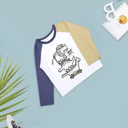 MeeMee Boys Graphic Printed Round Neck Pure Cotton T-shirt-95