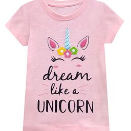 A T U N Girls Pink Printed Applique T-shirt-image-73
