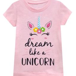 A T U N Girls Pink Printed Applique T-shirt-image-38