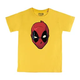 Marvel by Wear Your Mind Boys Yellow & Red Deadpool Printed Pure Cotton T-shirt-picture-13
