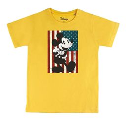 Disney by Wear Your Mind Boys YellowBlack Mickey Mouse Printed Pure Cotton T-shirt-image-6