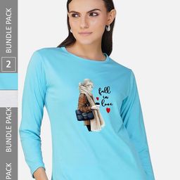 CHOZI Pack of  2 Graphic Printed Cotton T-shirt-picture-44