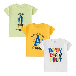 Luke & Lilly Boys Pack Of 3 Printed Cotton T-shirt-image-1