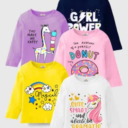 KUCHIPOO Girls 5 Printed Applique T-shirt-picture-22