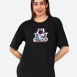 Mad Over Print Typography Printed Drop-Shoulder Cotton T-Shirt-image-90